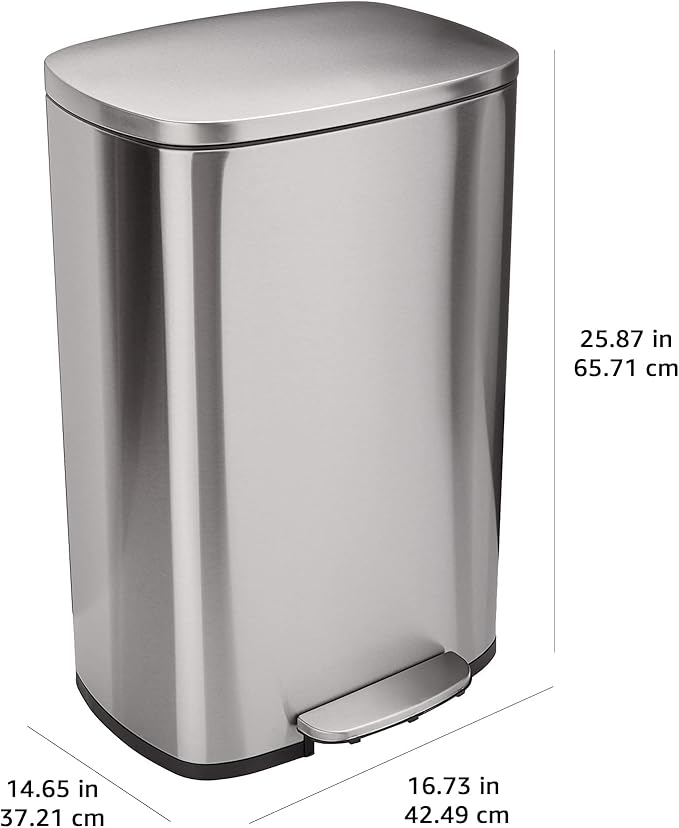 Square kitchen trash can