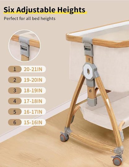Baby Bassinet, Bedside Bassinet for Baby, 4 in 1 Portable Bassinet Bedside Sleeper