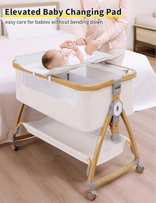 Baby Bassinet, Bedside Bassinet for Baby, 4 in 1 Portable Bassinet Bedside Sleeper