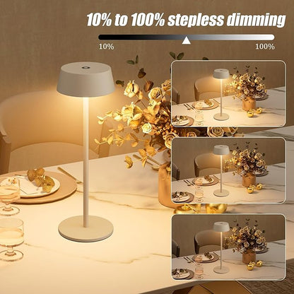 LED Table Lamp, 2 Pieces, Wireless Table Lamp, 3000K Warm