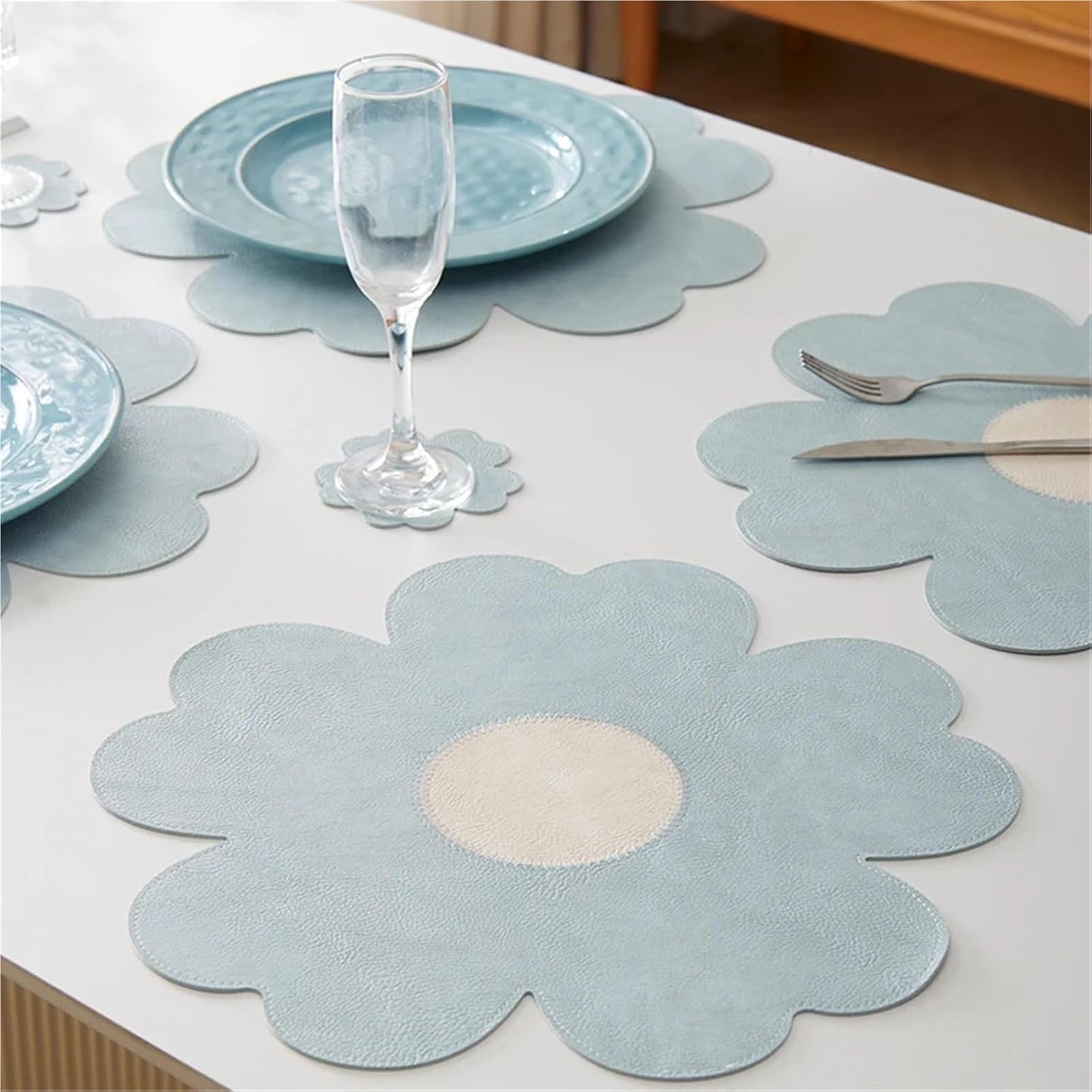 1/2/4/6/8PCS Placemats Set, Reversible Faux Leather Table Mats, Wipeable Heat-Resistant Dining Mats for Kitchen(2)