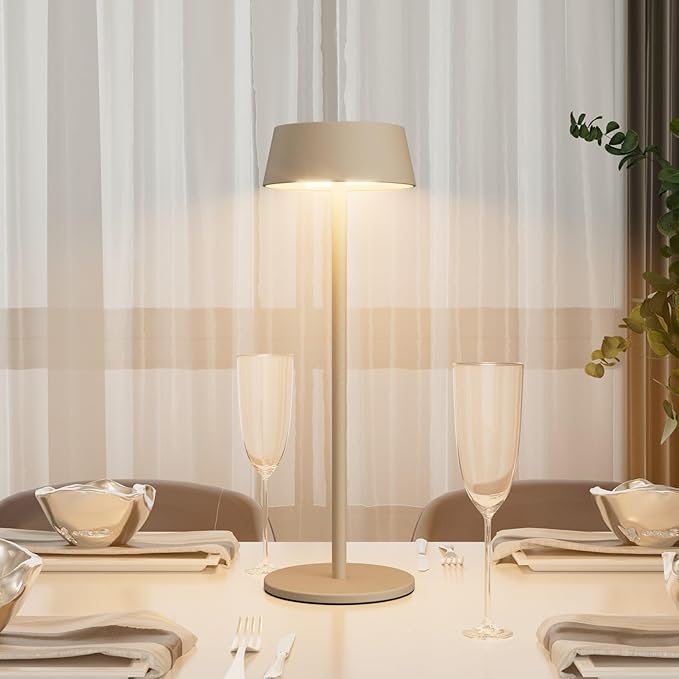 LED Table Lamp, 2 Pieces, Wireless Table Lamp, 3000K Warm