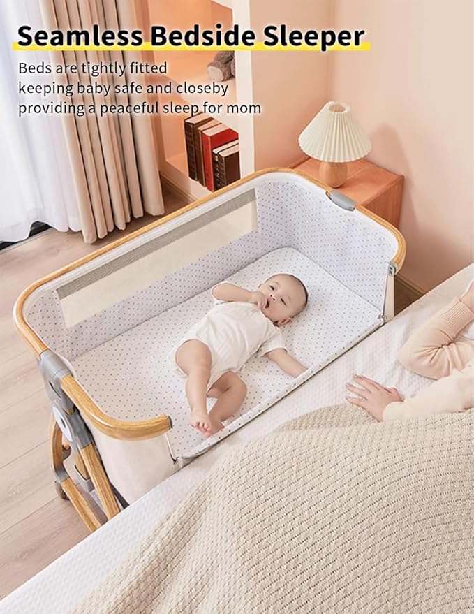 Baby Bassinet, Bedside Bassinet for Baby, 4 in 1 Portable Bassinet Bedside Sleeper