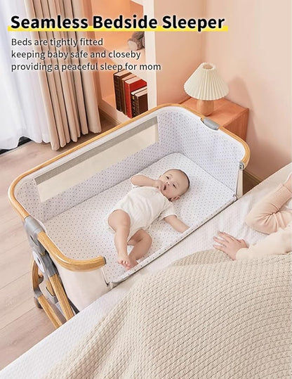 Baby Bassinet, Bedside Bassinet for Baby, 4 in 1 Portable Bassinet Bedside Sleeper