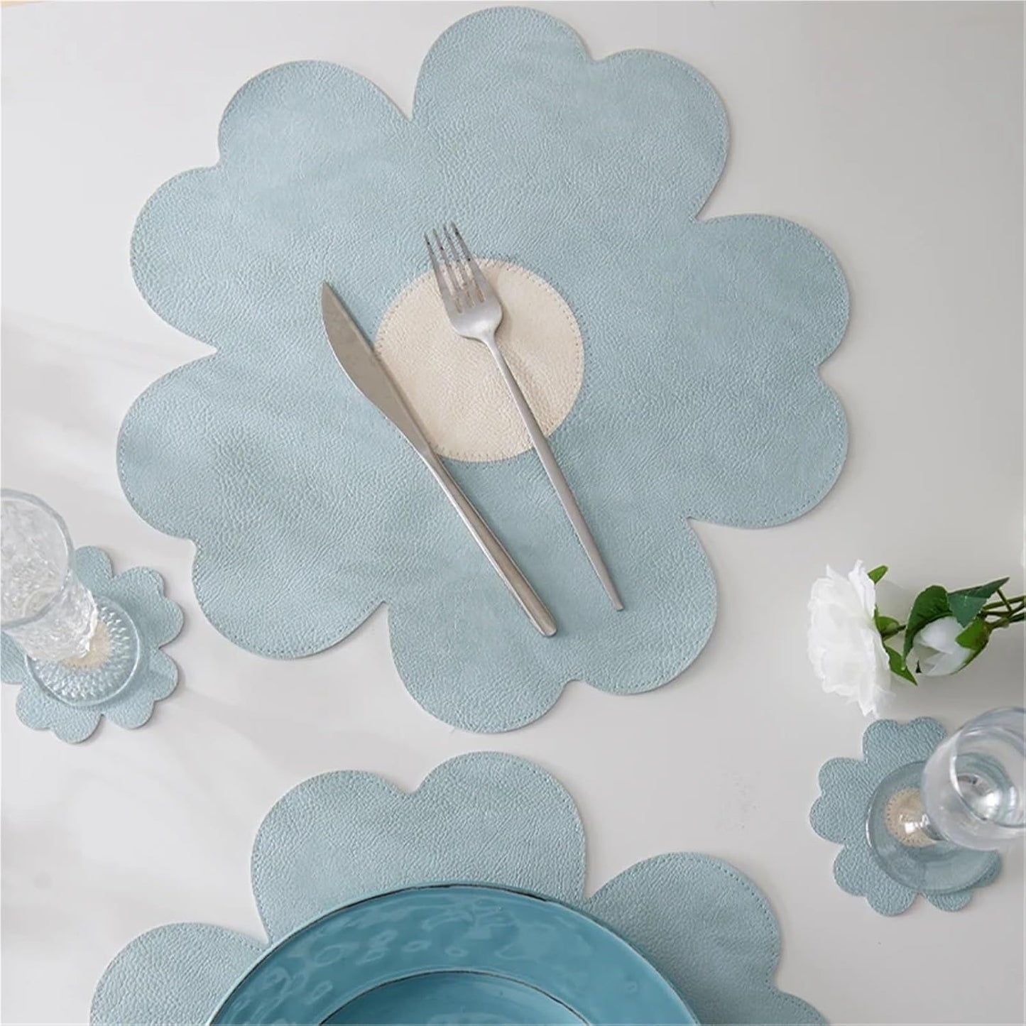 1/2/4/6/8PCS Placemats Set, Reversible Faux Leather Table Mats, Wipeable Heat-Resistant Dining Mats for Kitchen(2)