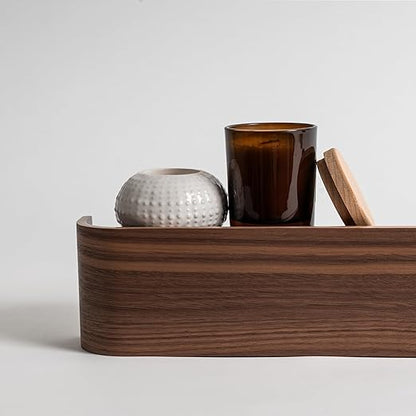 Modern Coat Rack with Hidden Wall Hooks | Coat Rack Panel of Solid Wood Veneer | Walnut