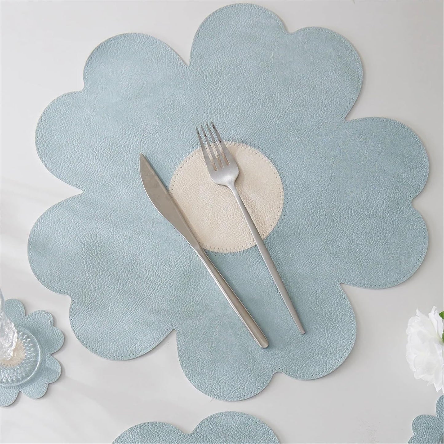 1/2/4/6/8PCS Placemats Set, Reversible Faux Leather Table Mats, Wipeable Heat-Resistant Dining Mats for Kitchen(2)