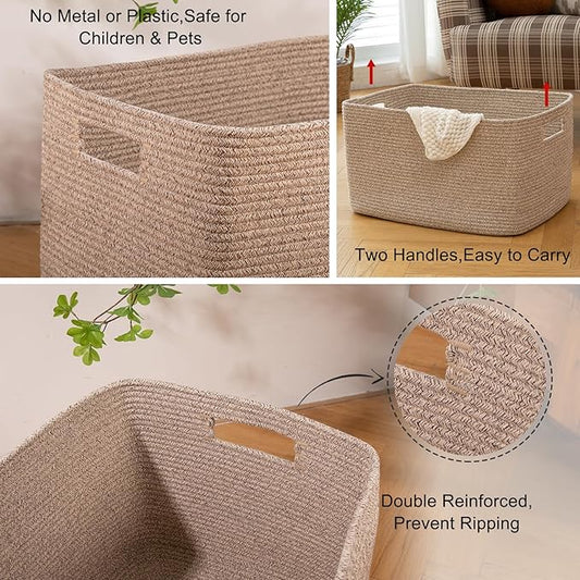 Extra Large Rectangular Blanket Storage Basket