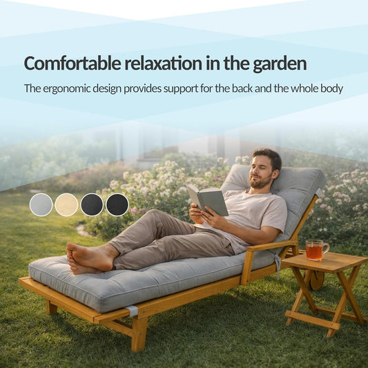 Sun lounger cushion 200x60x13 cm | Extra Thick 13 cm Reclining Cushion