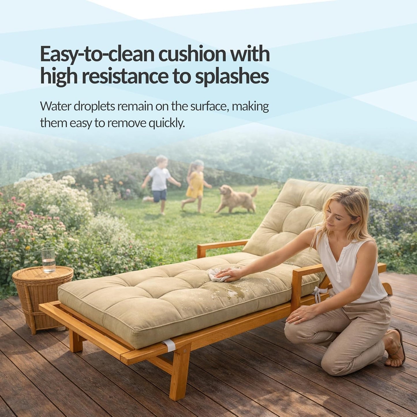 Sun lounger cushion 200x60x13 cm | Extra Thick 13 cm Reclining Cushion